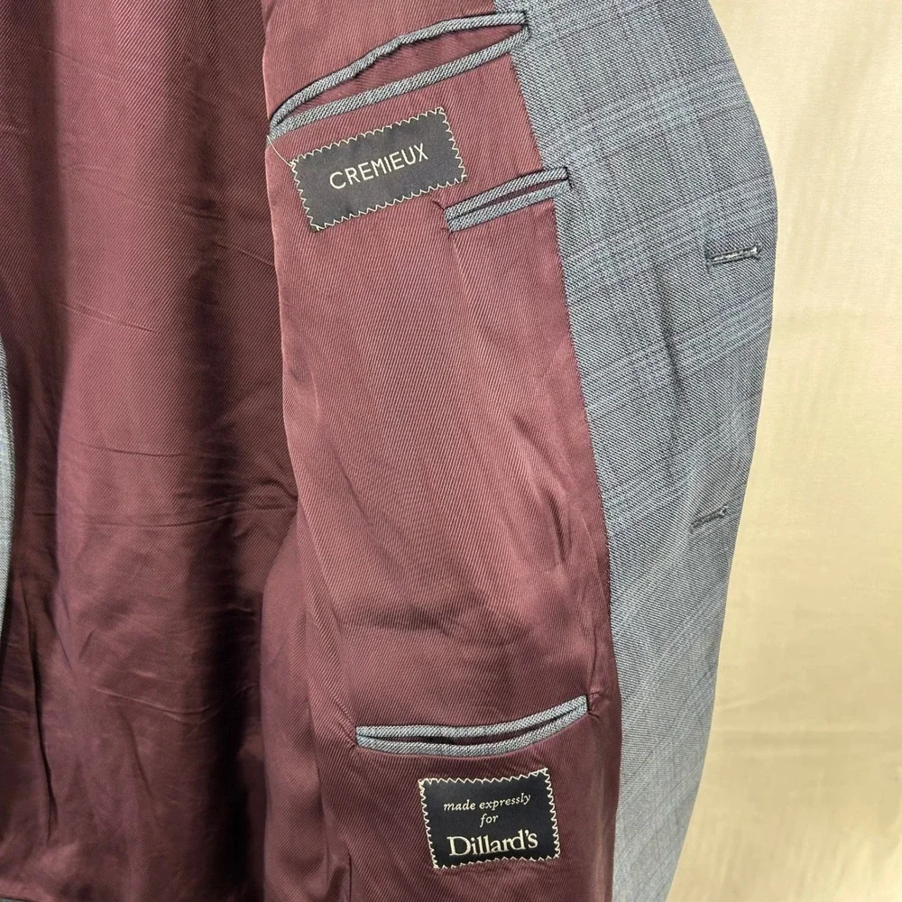 Cremieux Sport Coat Mens 46R Blue Glen Plaid Loro Piana Wool Blazer Canada